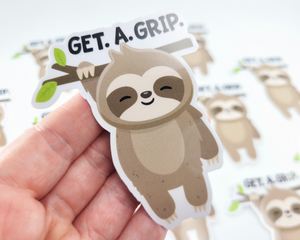 Sloth Get A Grip Sticker