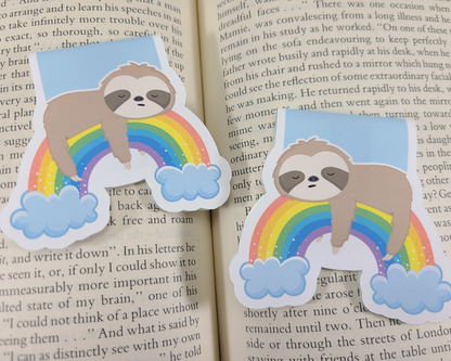 Sloth Rainbow Magnetic Bookmark
