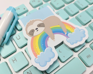 Sloth Rainbow Magnetic Bookmark