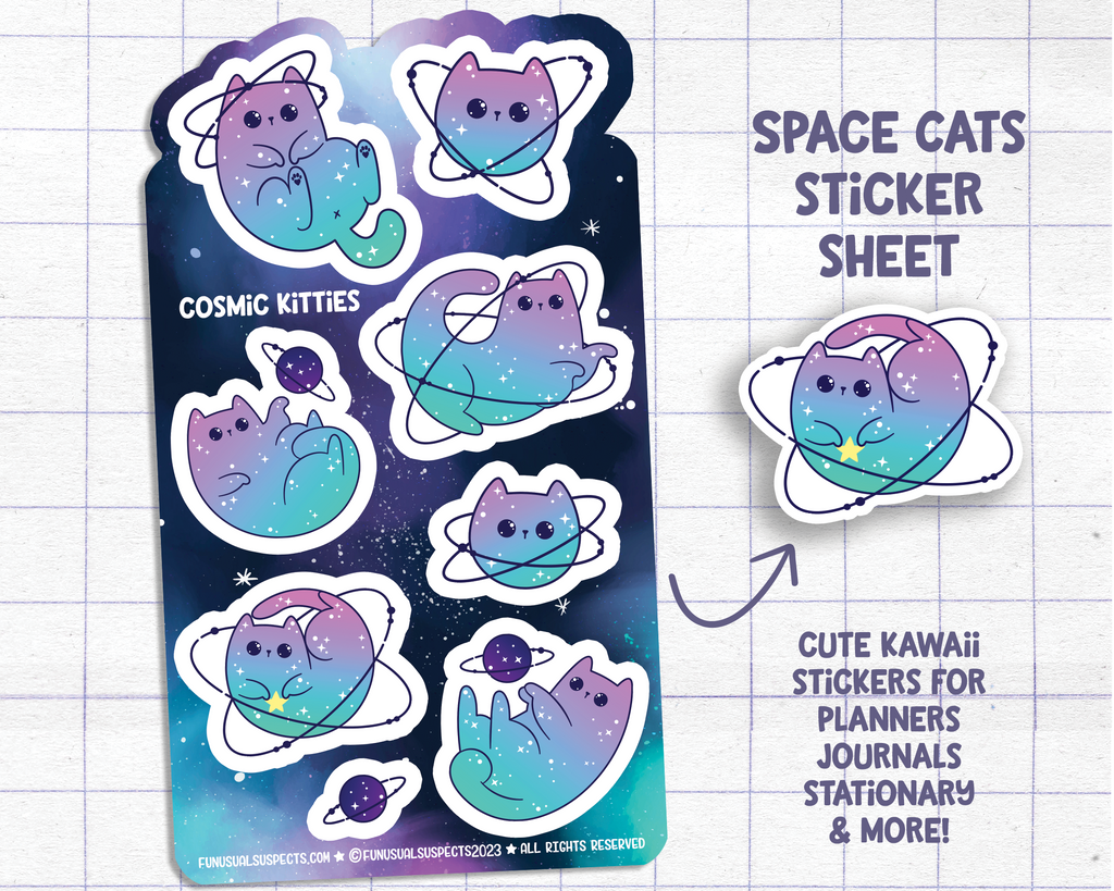 Cosmic Cats Sticker Sheet