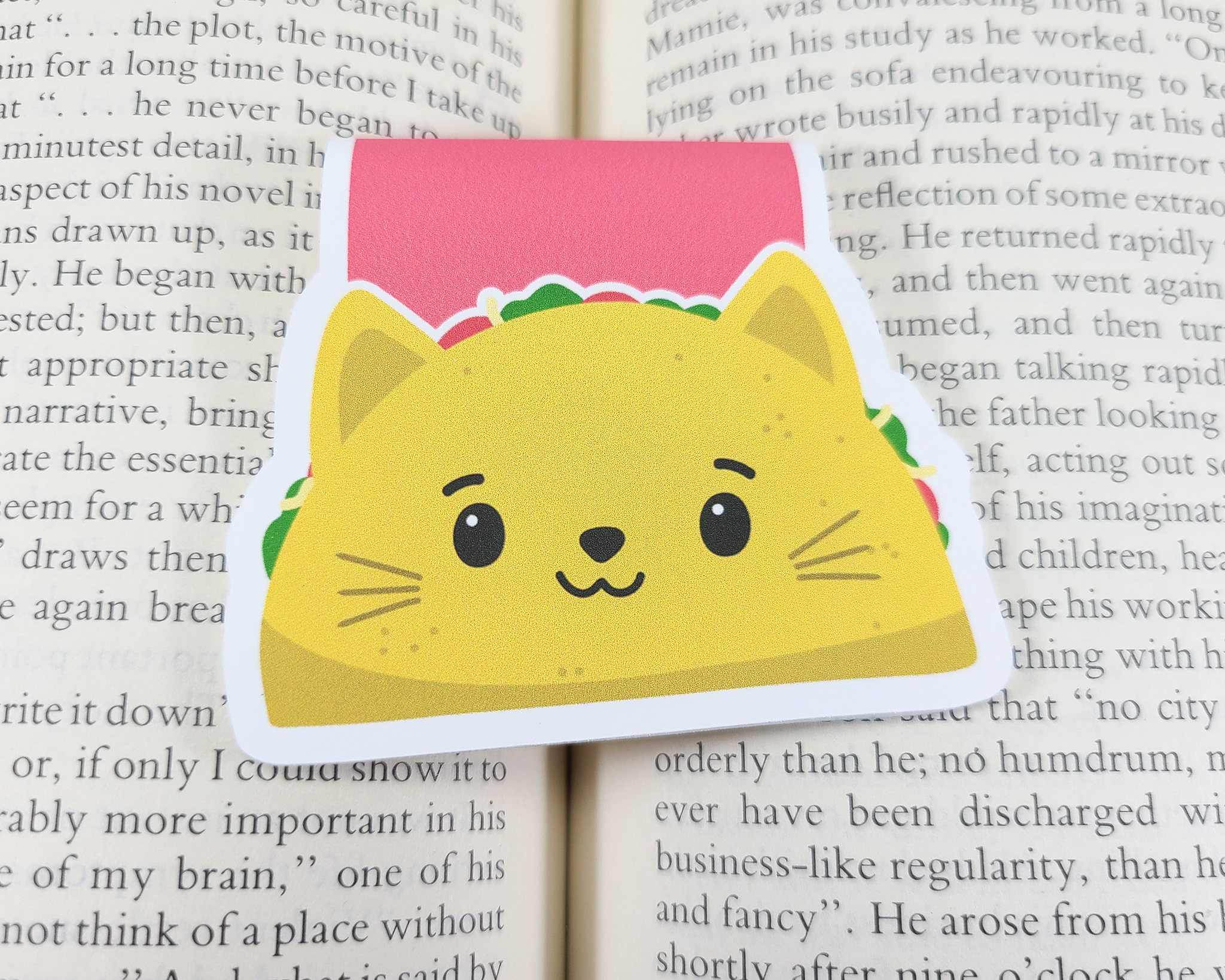 Cat Shaped Taco Magnetic Bookmark