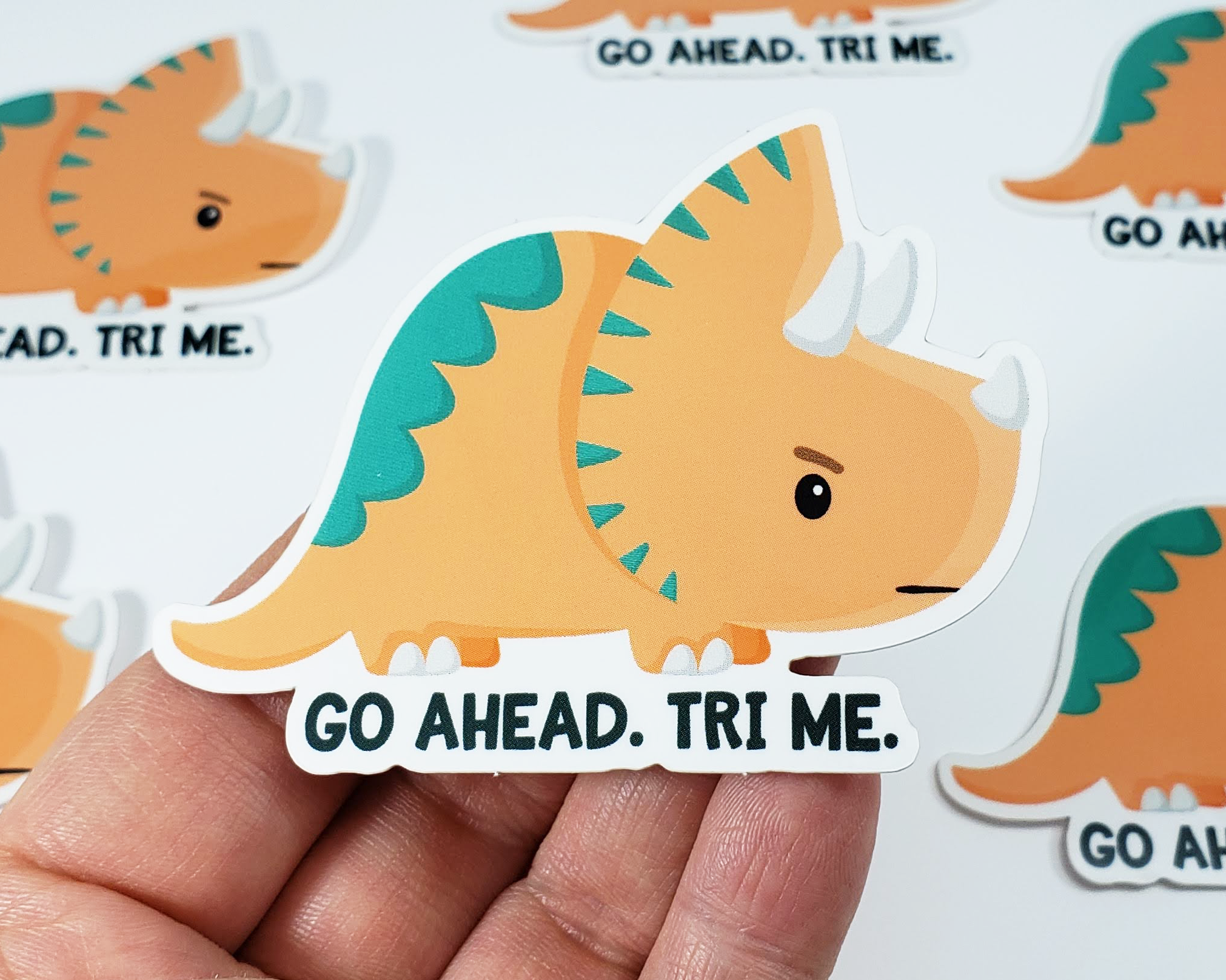 Triceratops Tri Me Sticker