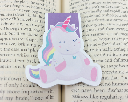 Unicorn Sitting Magnetic Bookmark